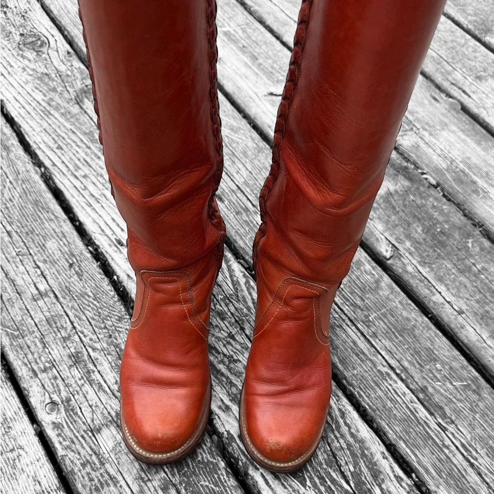 Vintage Frye Sabrina Braided Campus Boots - Picture 4 of 7